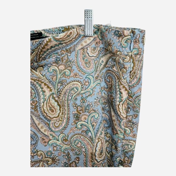 Talbots Petites Chatham Ankle Pants Paisley Blue 16 Petite Plus Size Retro - Picture 2 of 7